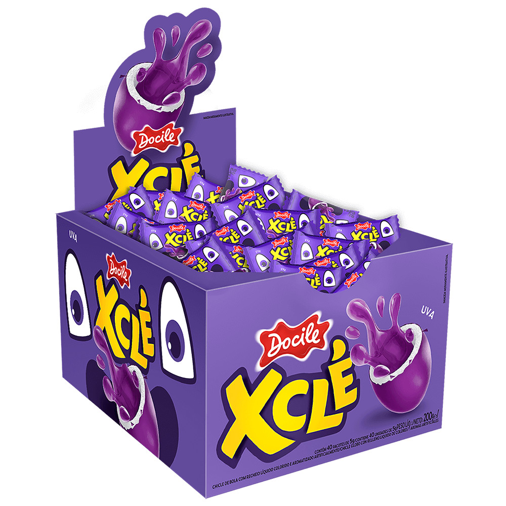 Chiclete de Bola Uva com 40un de 5g cada - Docile