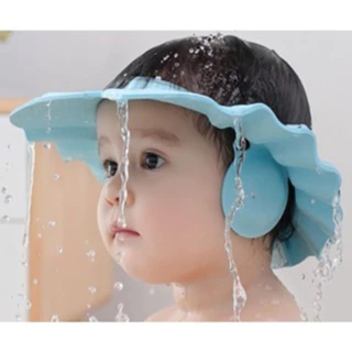 Chapéu de banho lava cabeça protetor viseira para bebês e crianças em Oferta na Shopee