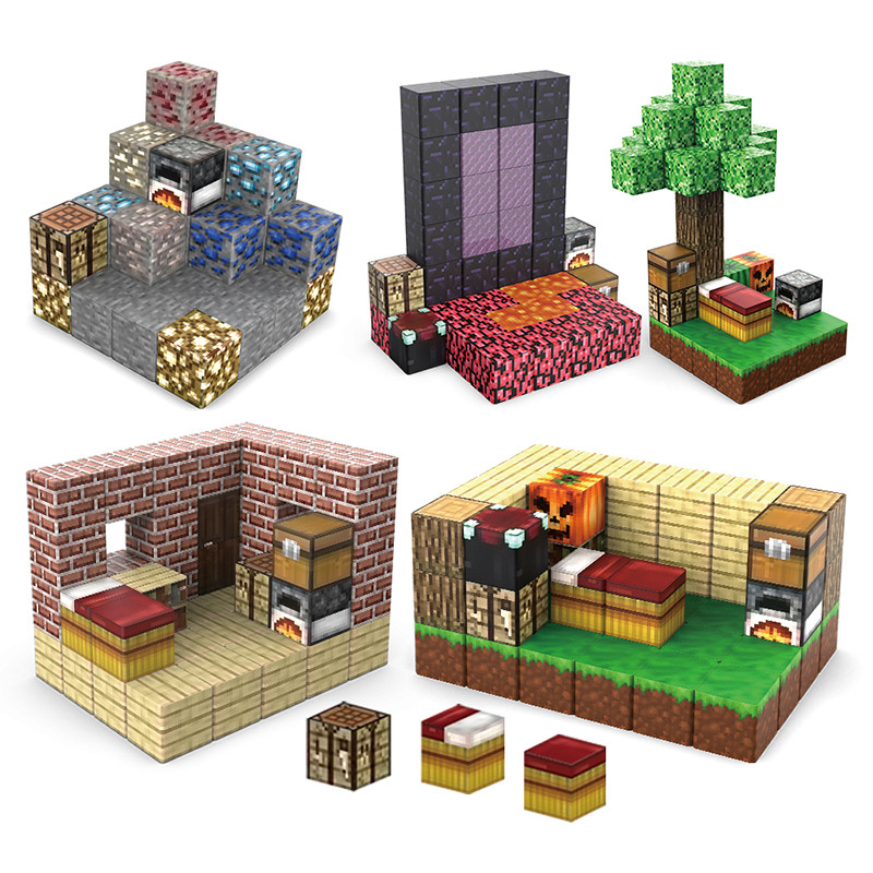 Blocos Magnéticos De Minecraft De Construção-Possibilidades Infinitas ...
