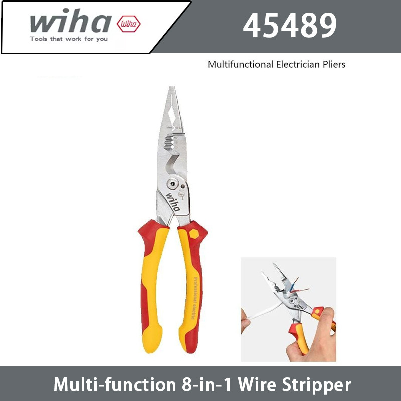 Wiha 45489 Alicate Eletricista Multifuncional 8 Em 1 De Decapagem De ...