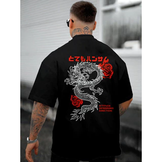Camiseta Camisa Unissex Oversized Streetwear Masculina Feminina Dragão Dragon Atitude Direção