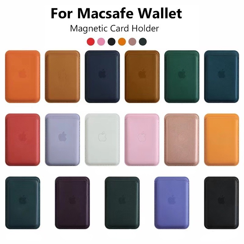 Capa De Couro Com LOGO MagSafe Para iPhone 15 14/13/12 Pro Max/Mini Porta Cartão/Carteira Magnética Compartimentos De Bolso