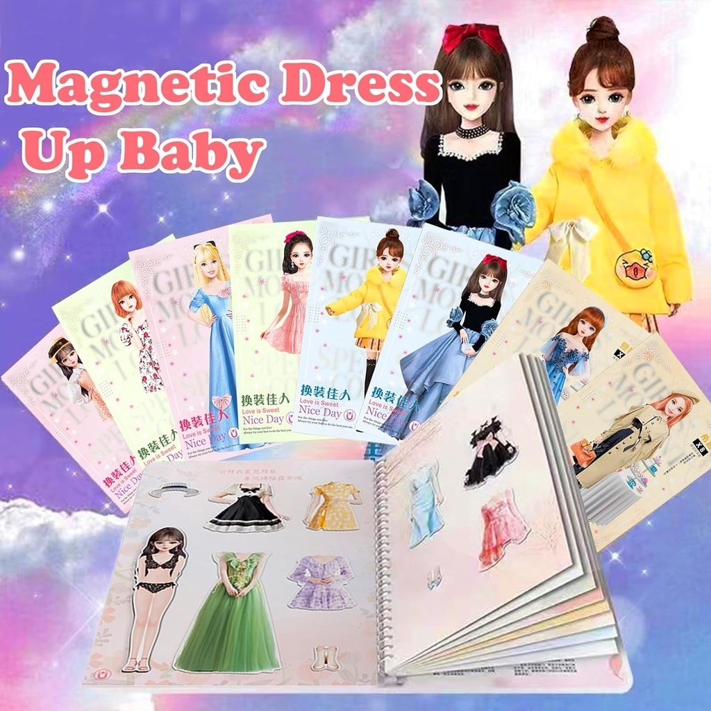 Magnetic Dress Up Faking Play Clothes Toys Magnetic Stickers Paper Created  Imagine Set Magnetic Dress Paper Doll