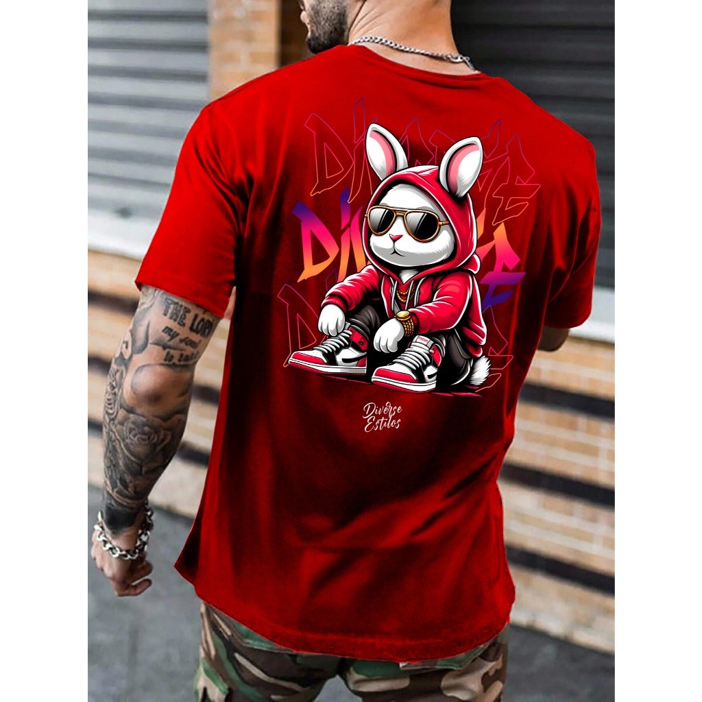 Camiseta Masculina Coelho Bunny Streetwear Camisa Manfinity Estilo