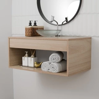 Gabinete Banheiro Armário 60CM Com Cuba Transparente MDF/MDP PROMOÇÃO