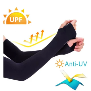 2 Pares Manguito Proteção Solar UV Fina Braço Seda Masculina Feminina Respirável 40cm