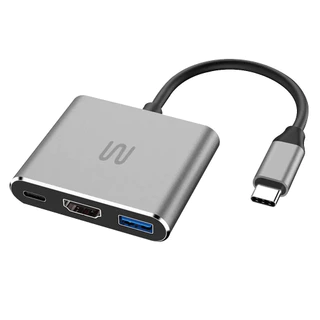 HUB Dock USB Tipo-C 3 em 1 com HDMI e USB 3.0, Power Delivery 100W - AC446 em Oferta na Shopee