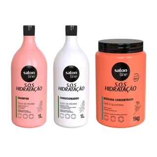 Kit SOS Hidratação Turbinado com Máscara Cachos e Crespos Salon Line em Oferta na Shopee