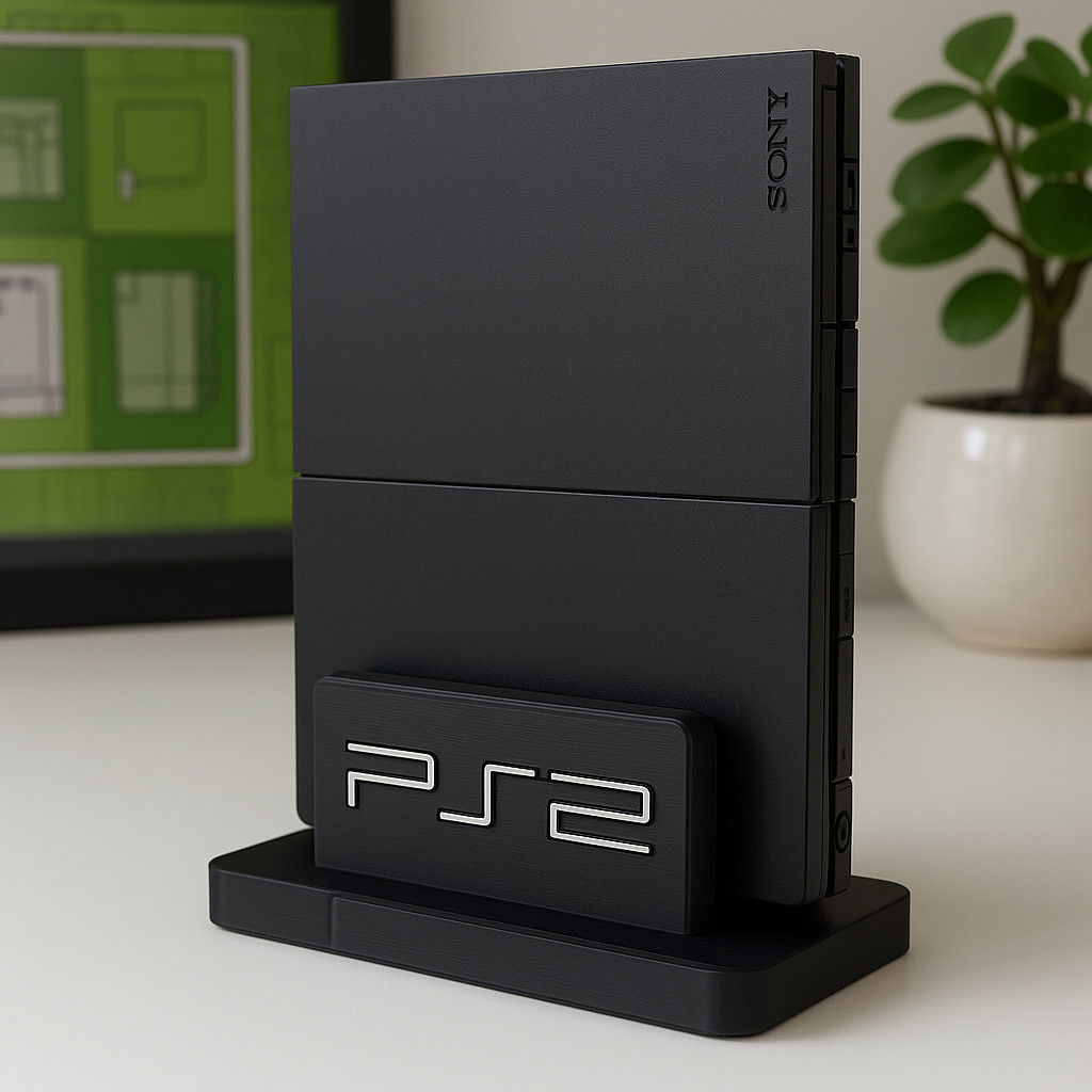 Suporte vertical PS2 Playstation 2 Slim Com Logo pla
