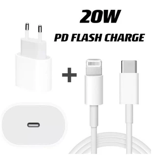 Kit Carregador De iPhone Fonte com Cabo Carregamento Rápido 1m PD 20w