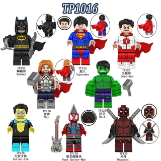 Punk Homem-Aranha Construindo Blocos De Batman Figuras Do Super-Thor Minifiguras De Brinquedos