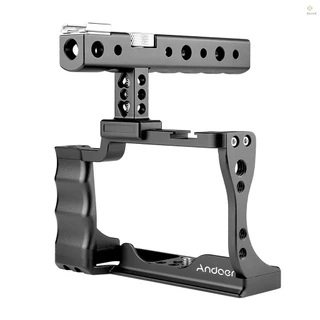 Gaiola De Câmera Andoer + Kit De Cabo Superior Liga De Alumínio Com Montagem Em Sapata Fria Compatível A Canon EOS M50 DSLR