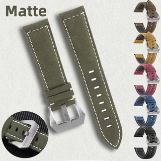 Pulseira Clássica Casual De Couro Vintage Matte 18mm 20mm 22mm 24mm Retro Frosted Leather Watch Band Homens Mulheres