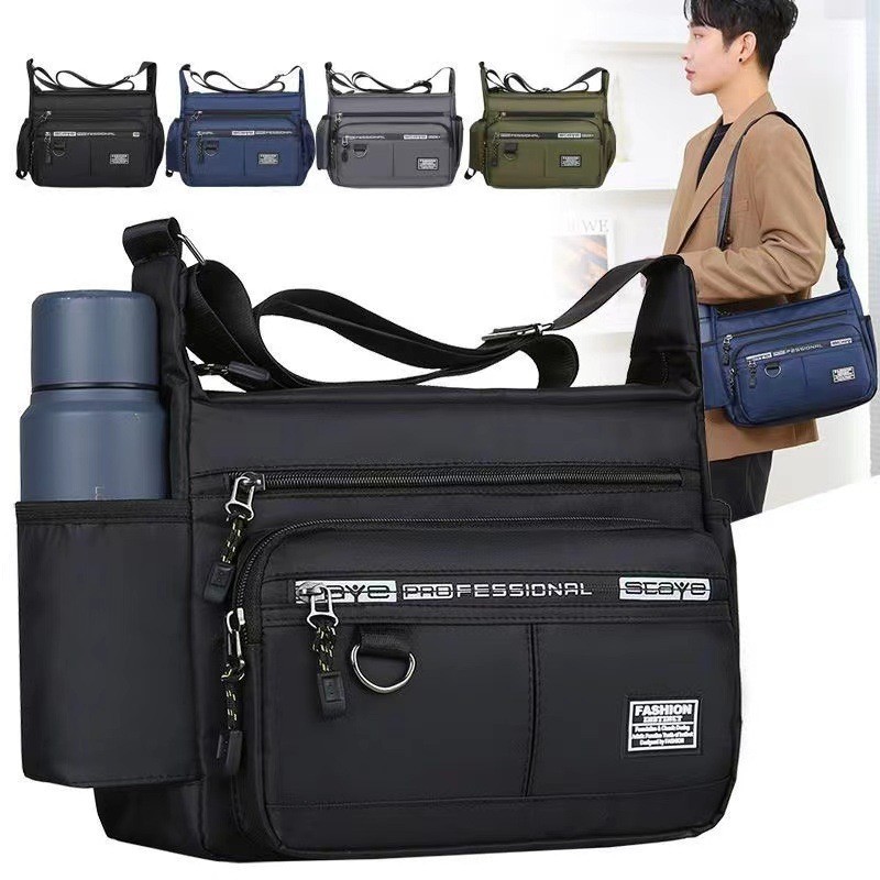 Mens saco de ombro único saco crossbody de negócios grande capacidade casual mochila esportiva