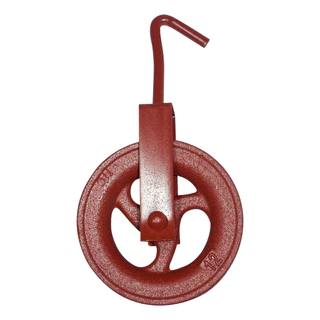 ROLDANA C/GANCHO REFORÇADO AÇO FERRO POÇO 12CM 100KG TENACE