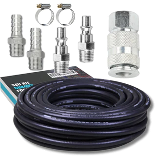 Kit Mangueira De Ar 10 Metros C/ Engate Rápido e conexões Para Compressor
