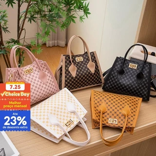 2023 Novo Estilo Moda Moda Leve Padrão de Círculo de Luxo Padrão de Círculo de Luxo Fechadura de Impressão Saco de um ombro Bolsa de Mensageiro Nicho Textura Retro Portátil Tote