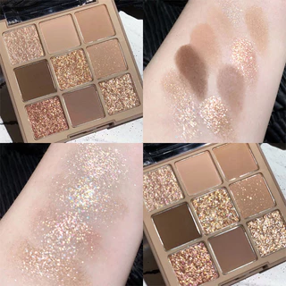9 Paleta de Sombra Colorida Sombra Perolada de Chocolate Chá de Leite Perolado Terra Sombra Brilhante