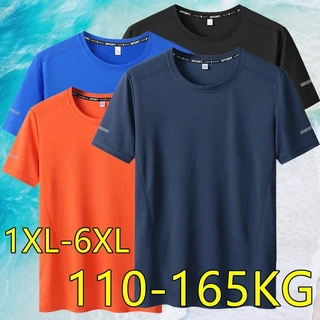 Camiseta De Secagem Rápida 5XL/6XL Tamanho Grande Manga Curta