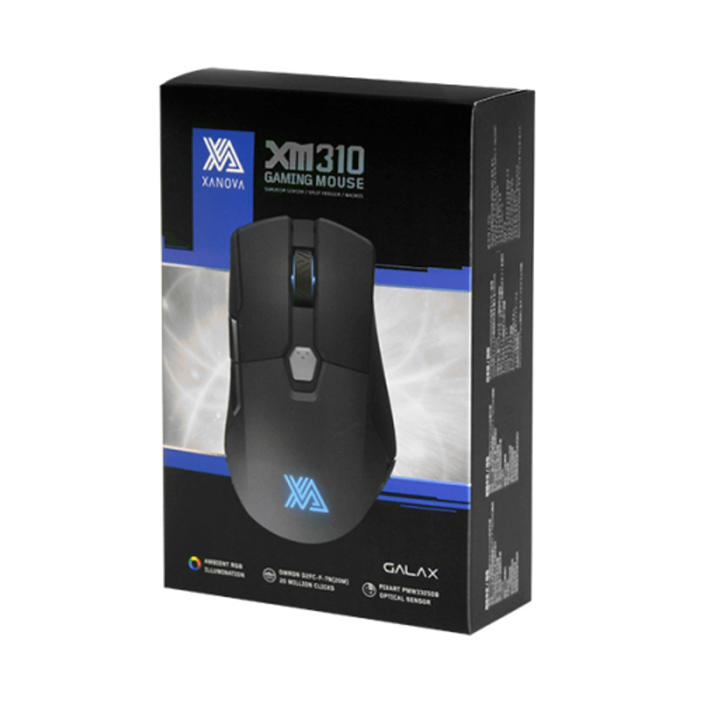 Mouse Gamer Xanova Mensa 6 Botões 5.000 Dpi Rgb Preto 