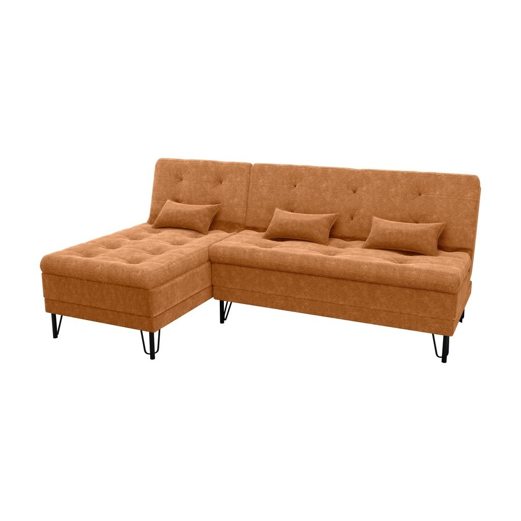 Sofá Cama e Chaise 3 lugares 200cm Nice Mostarda Matrix
