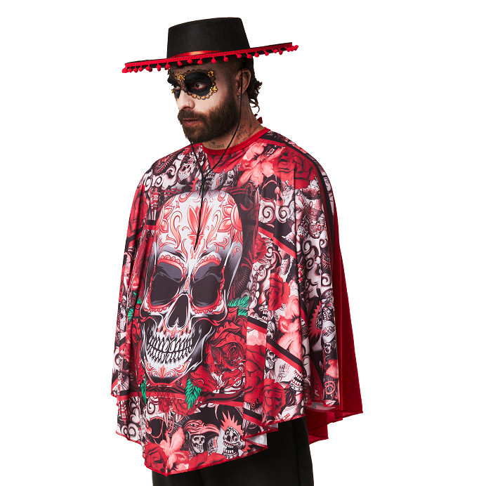 Fantasia Halloween Poncho Mexicano La Fiesta Masculino Adult