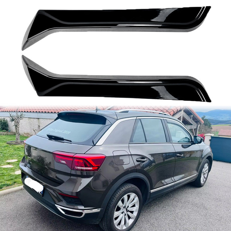 POSSBAY 1 Par Spoiler Lateral Preto Brilhante Para VW T-ROC R-Line A11 ...