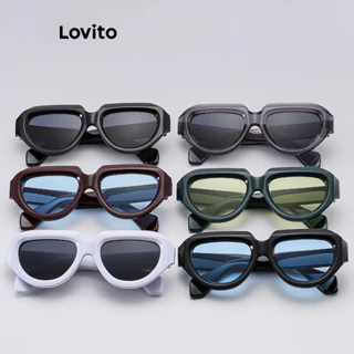 Lovito Óculos de sol casuais simples da moda vintage para mulheres LFA44668