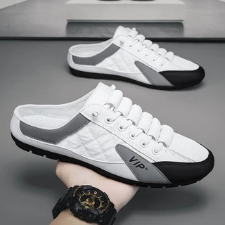 Sapatos Baixos Masculinos Brancos Amarelos