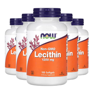 Kit 5x Lecitina Lecithin 1200mg Now Foods 100Cap Softgels/Made in Usa