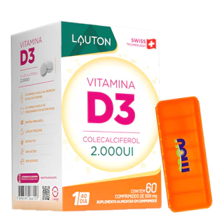 Vitamina D3 Lauton 60 Comprimidos + Porta Cápsulas