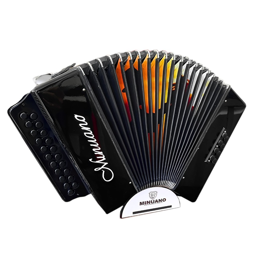 Acordeon 8 Baixos Minuano 21 Botões All Black Fole | Shopee Brasil