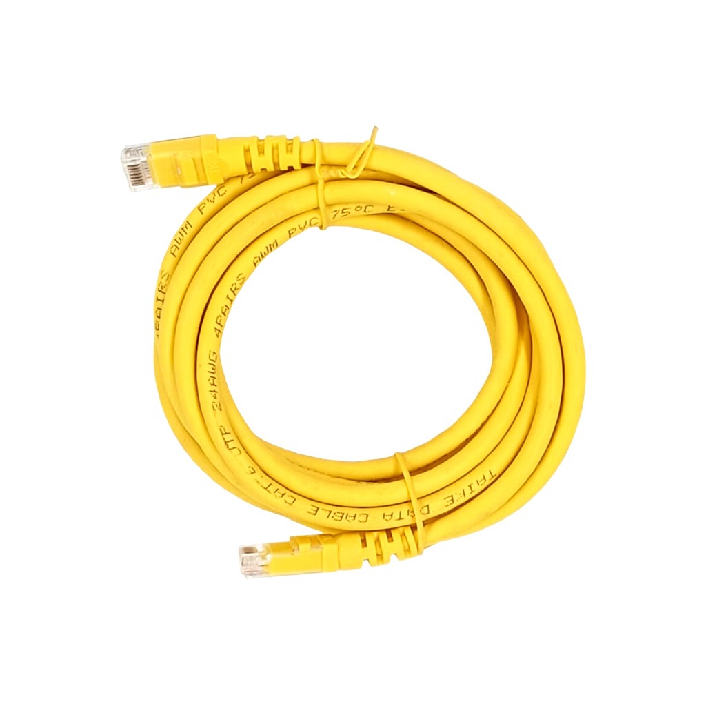 2X Cabo De Rede Rj45 2,5m Ethernet Patch Cord Cat6 Amarelo