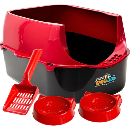 Caixa de areia para gatos grandes banheiro sanitário pet aberta resistente forte furba sandbox gato