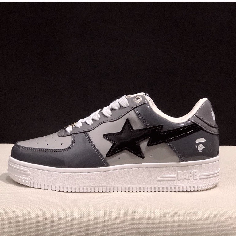 BAPE STA COMBO BLACK Tênis Low-Top Moda Premium