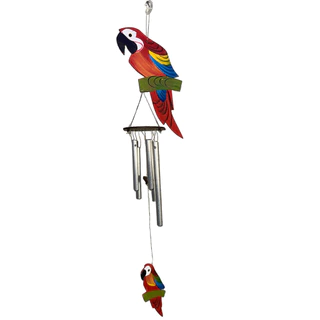 Mensageiro dos Ventos Arara Vermelha Móbile decoração varanda