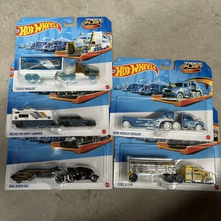 >> Hot Wheels Trail Transporter Série de nome conjunto Puka Ligado Trailer Truck Transformers Optimus Prime