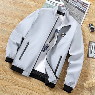 Primavera outono jaqueta masculina versão coreana magro-ajuste na moda ferramentas casaco Casual juventude uniforme de beisebol gola superior masculino