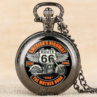 Legal Moto Relógio De Bolso Elegante Requintado Com Colar Corrente A Mãe Estrada Rota 66 Masculino Relogio Melhor Presente