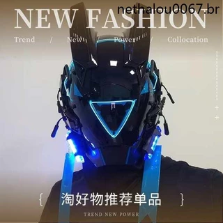 [Halloween] Máscara Cyberpunk Capacete Predator Máscara cosplay Estilo Funcional Tecnologia Sentido Mecânico Capacete Integral