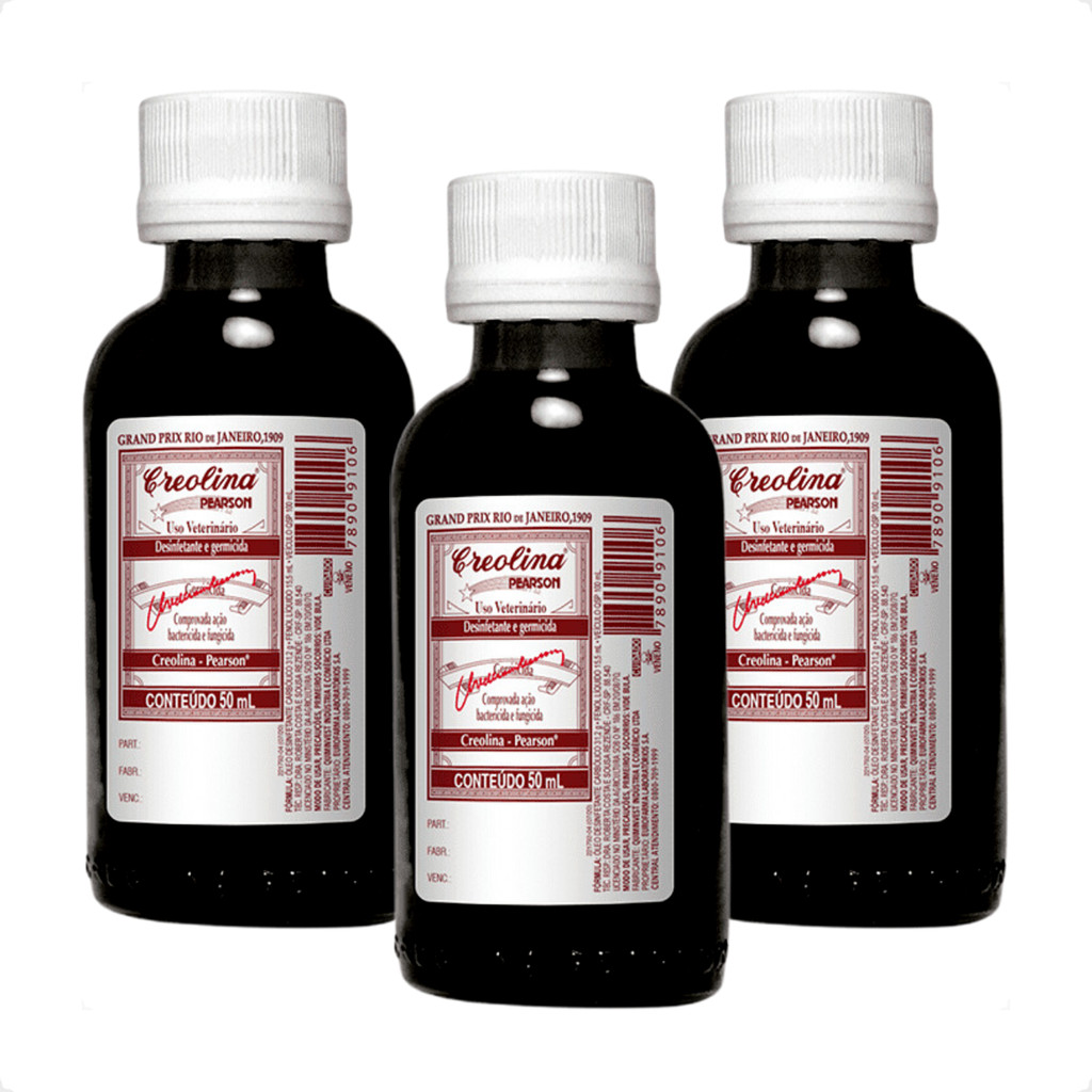 Kit 3 Creolina Pearson Desinfetante e Germicida - 50ml | Shopee Brasil
