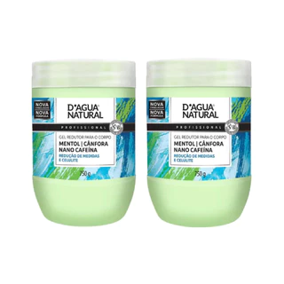 Gel Redutor Mentou Cânfora Nano Cafeina Profissional  Dagua Natural Kit com 2 750g em Oferta na Shopee