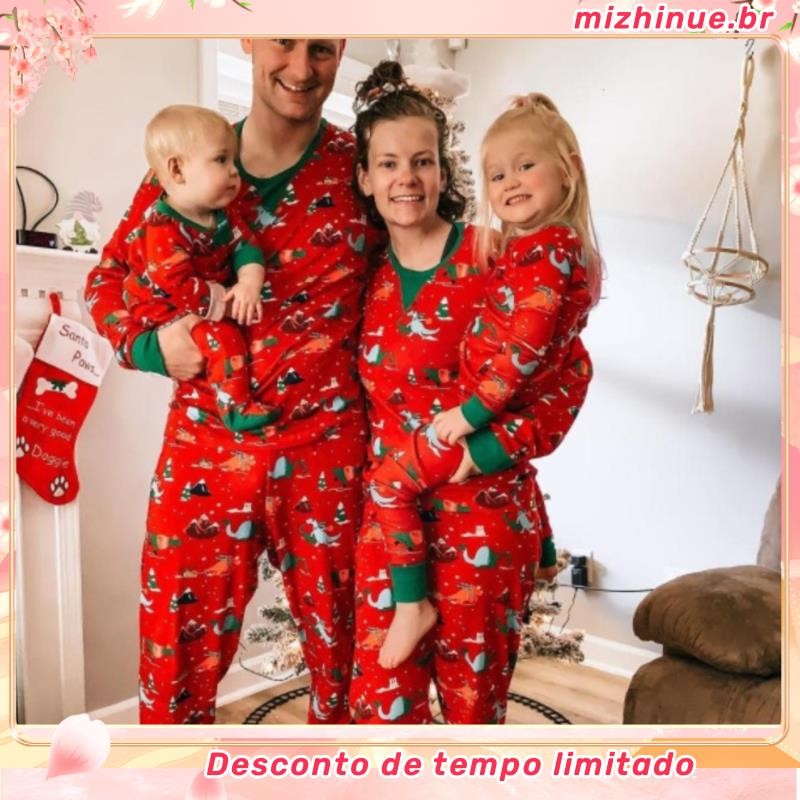 Novo Estilo Europeu Americano de Natal Imprimir Conjunto de Pijamas de Manga Longa