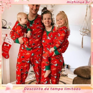 Novo Estilo Europeu Americano de Natal Imprimir Conjunto de Pijamas de Manga Longa