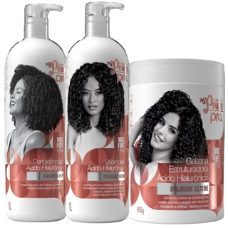 Kit Shampoo Condicionador E Gelatina Soul Power Pro Acido Hialuronico Hidratante Vegano Grande