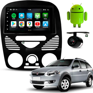 Kit Central Multimidia Android 7 Pol Weekend 2002 03 04 05 06 07 08 09 10 11 12 13 2014 Preto Fosco