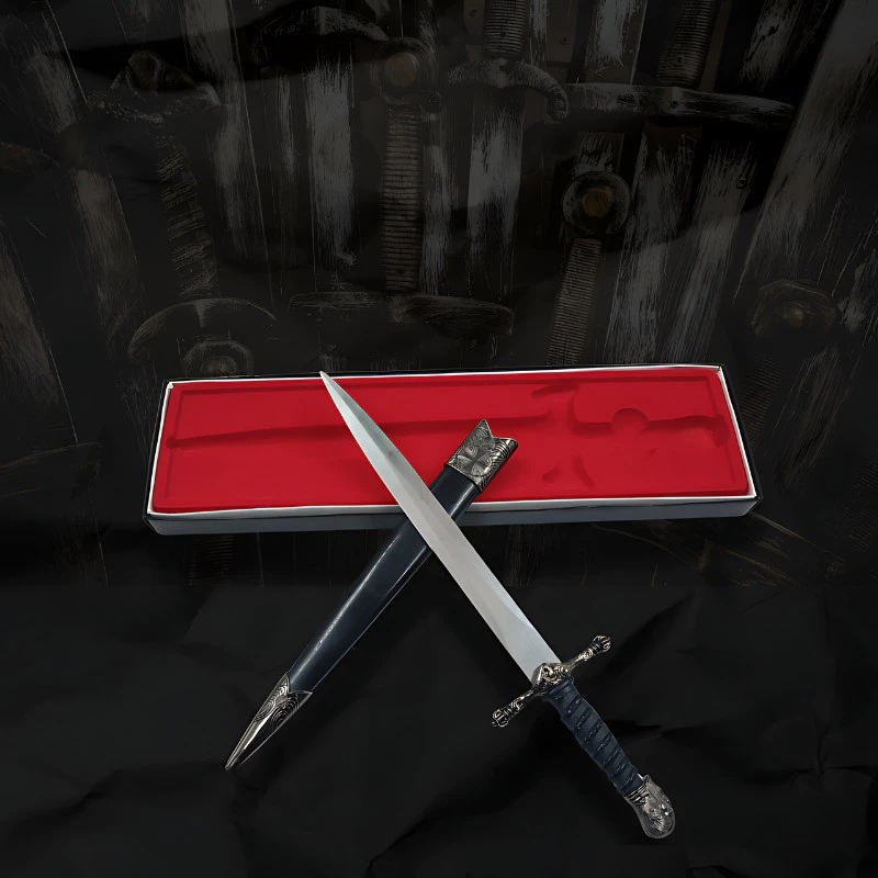 Adaga Punhal Medieval com Bainha Trabalhada 34 cm