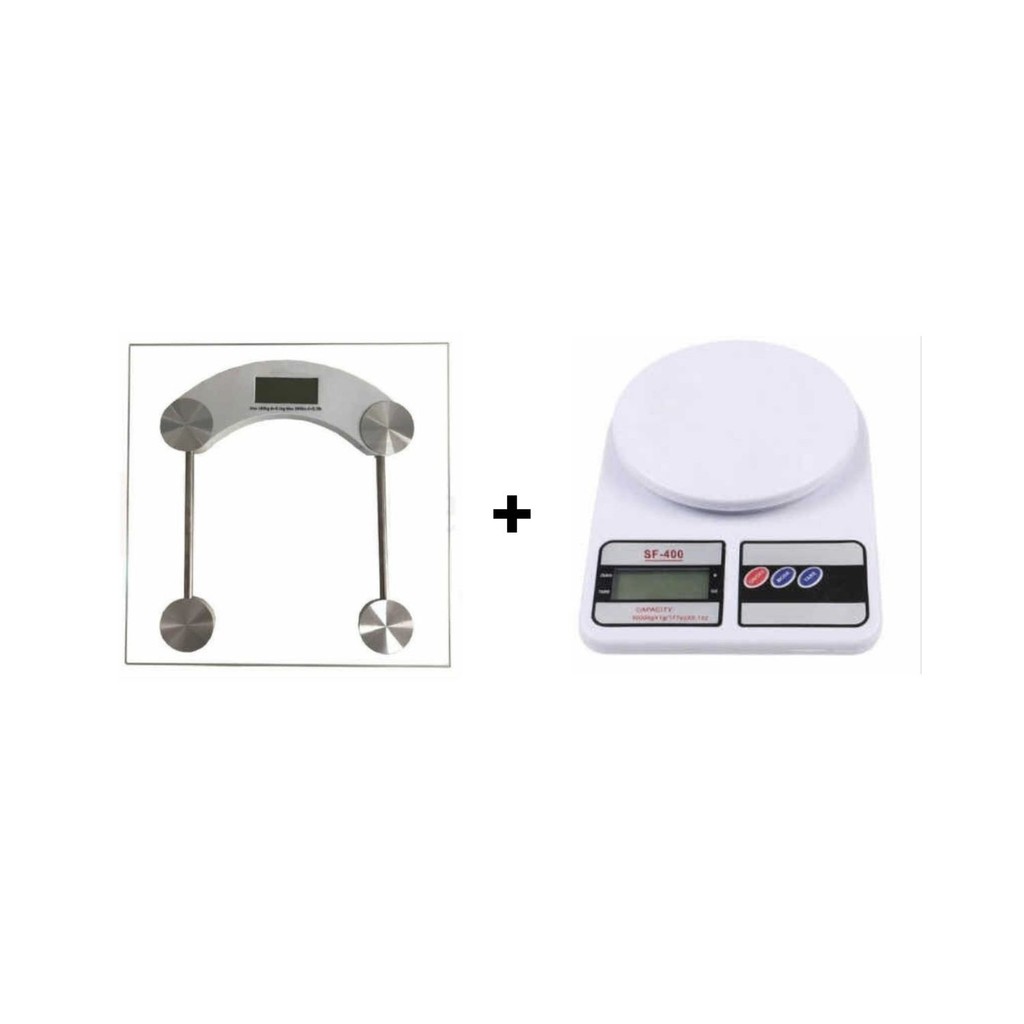 Kit Balança de Precisão Fit p/ Cozinha + Balança de Peso Corporal p ...