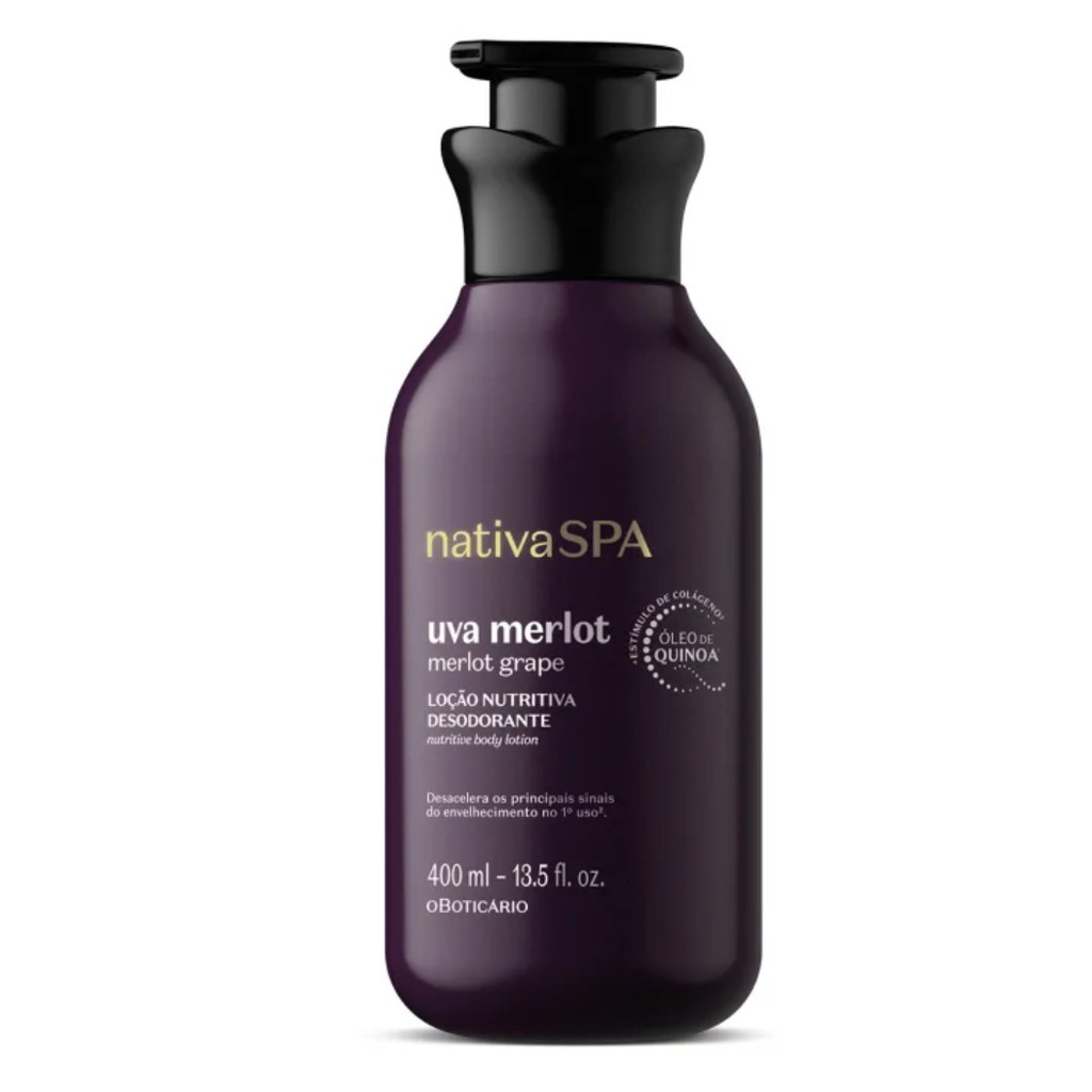 Loção Nutritiva Desodorante Nativa Spa Uva Merlot 400ml em Oferta na Shopee