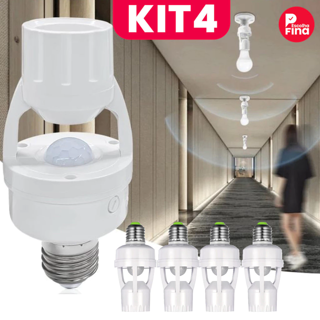Sensor De Presença Com Fotocélula Para Lâmpada Soquete